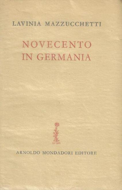 Novecento in Germania - Lavinia Mazzucchetti - copertina