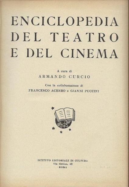 Enciclopedia del teatro e del cinema - copertina
