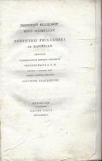 Porphyrii philosophi Opus ineditum ad Marcellam...... unito con: De Philonis Iudaei et Eusebii Pamphili scripts ineditis .....