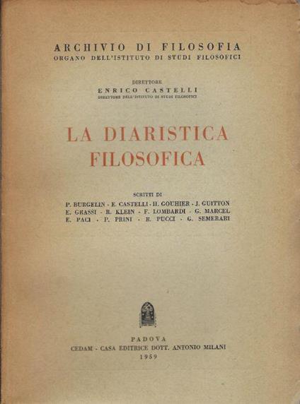 La diaristica filosofica - copertina