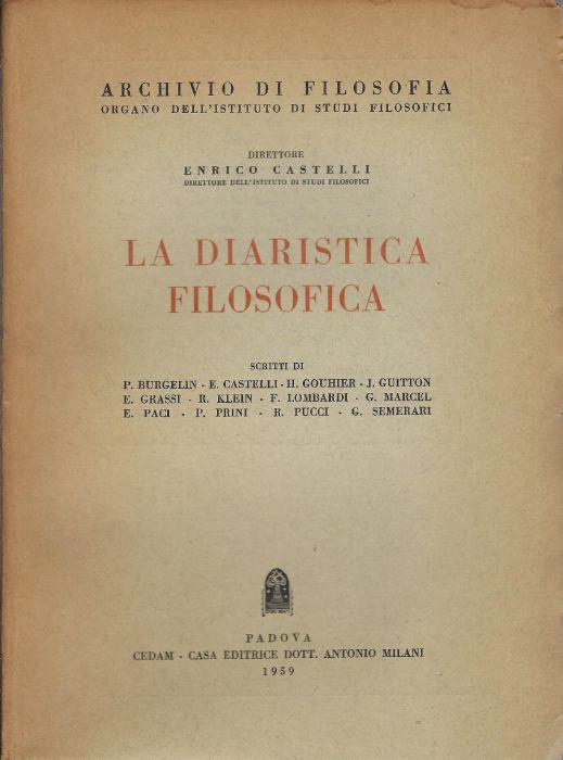La diaristica filosofica - copertina