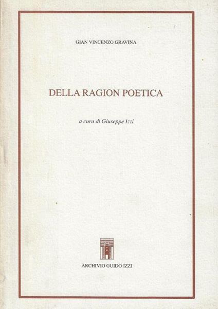 Della ragion poetica - Gianvincenzo Gravina - copertina