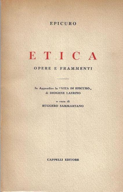 Etica : opere e frammenti - Epicuro - copertina