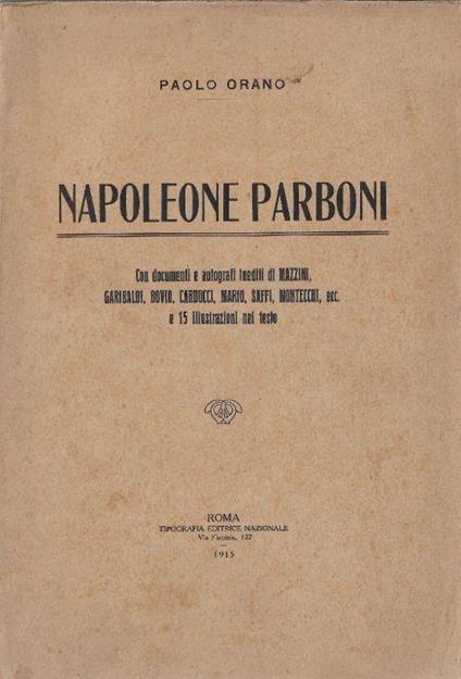 Napoleone Parboni - Paolo Orano - copertina