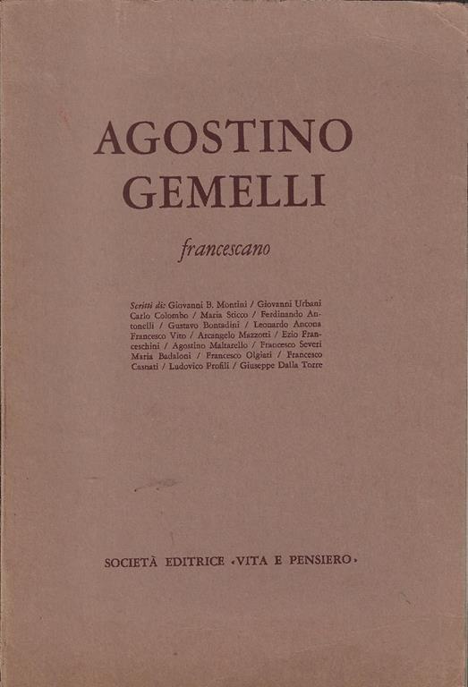 Agostino Gemelli francescano - copertina