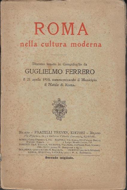 Roma nella cultura moderna - Guglielmo Ferrero - copertina