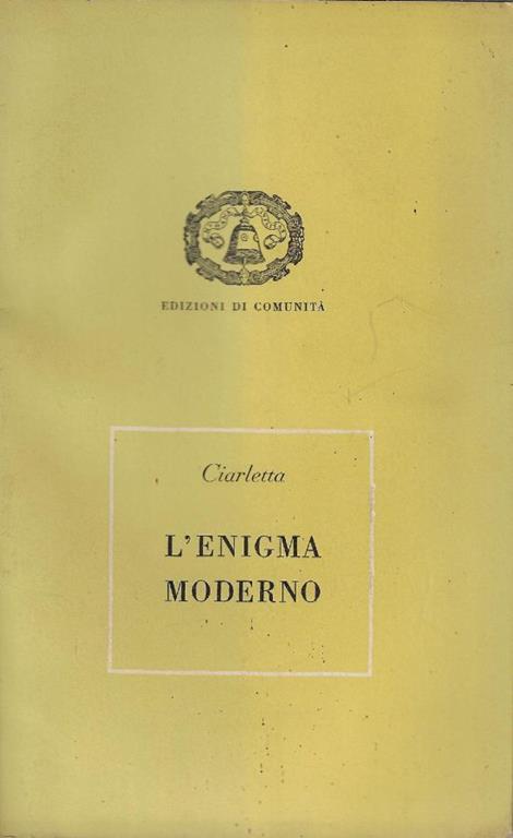 L' enigma moderno - Nicola Ciarletta - copertina