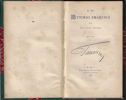 Il re Vittorio Emanuele nella sua vita intima : bozzetti di Fausto - copertina