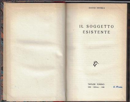 Il soggetto esistente - David Invrea - copertina