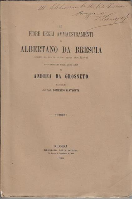 Il fiore degli ammaestramenti - Albertano da Brescia - copertina