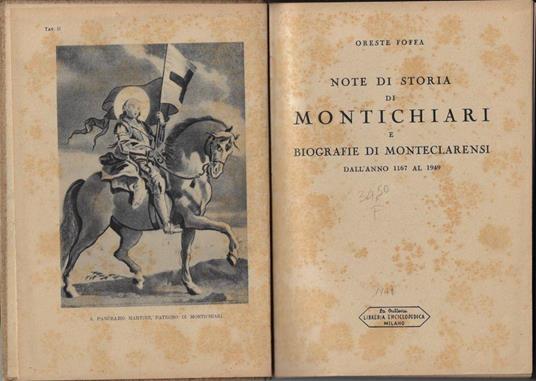 Note di storia di Montichiari e biografie di Monteclarensi dall'anno 1167 al 1949 - Oreste Foffa - copertina