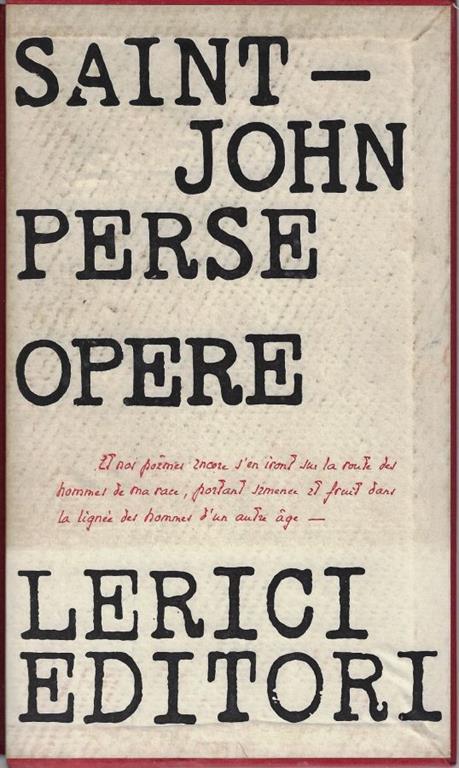 Opere poetiche: volume secondo - Perse Saint-John - copertina