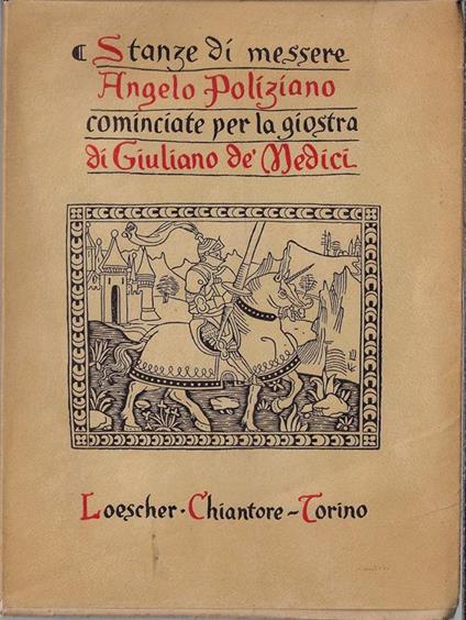 Stanze cominciate per la Giostra di Giuliano De' Medici - Angelo Poliziano - copertina