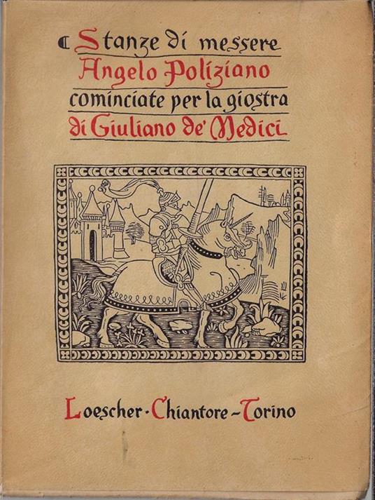 Stanze cominciate per la Giostra di Giuliano De' Medici - Angelo Poliziano - copertina