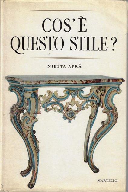 Cos'e questo stile? - Nietta Aprà - copertina