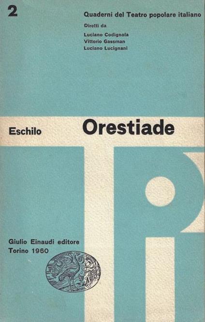 Orestiade - Eschilo - copertina