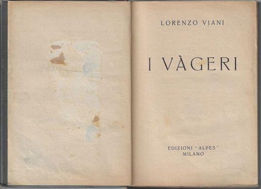 I vàgeri - Lorenzo Viani - copertina