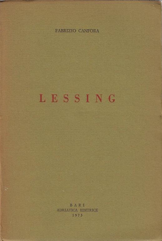 Lessing - Fabrizio Canfora - copertina