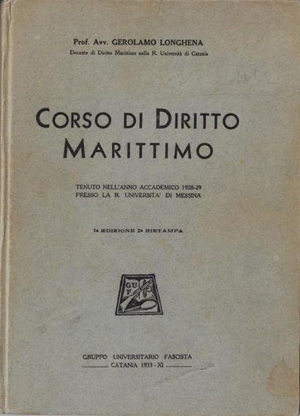 Corso di diritto marittimo - copertina