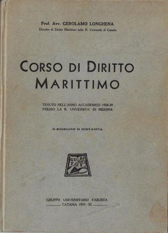 Corso di diritto marittimo - copertina