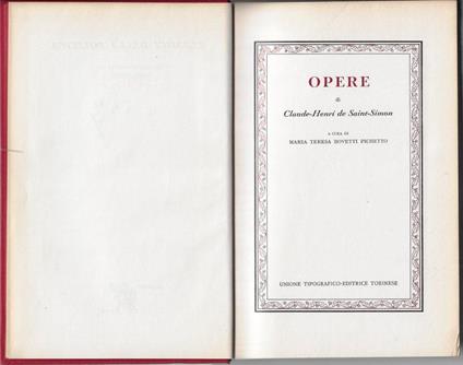 Opere - Claude-Henri de Saint Simon - copertina