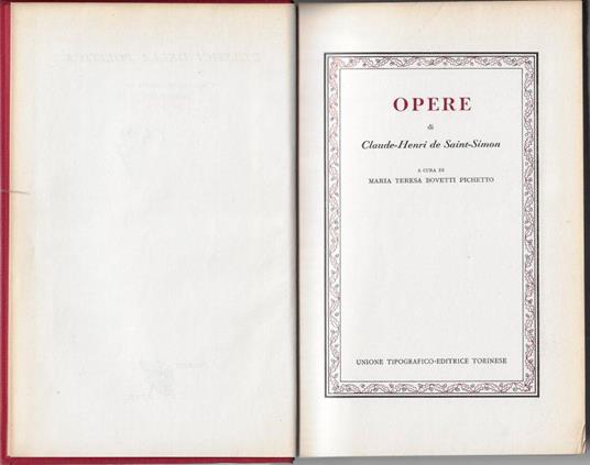 Opere - Claude-Henri de Saint Simon - copertina