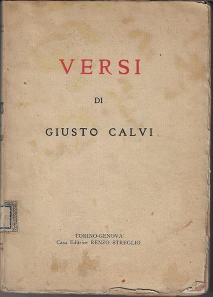 Versi di Giusto Calvi - copertina