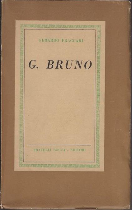 G. Bruno - Gerardo Fraccari - copertina