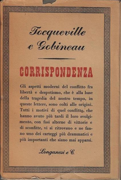 Corrispondenza - Alexis de Tocqueville - copertina