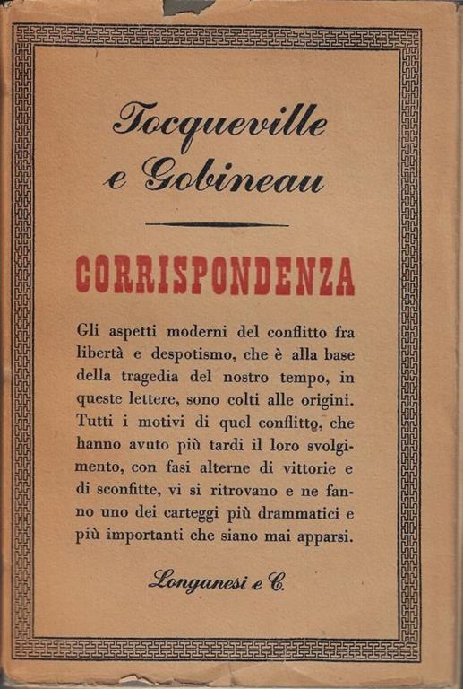 Corrispondenza - Alexis de Tocqueville - copertina