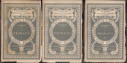 Il primato morale e civile degli italiani (3 volumi) - Vincenzo Gioberti - copertina