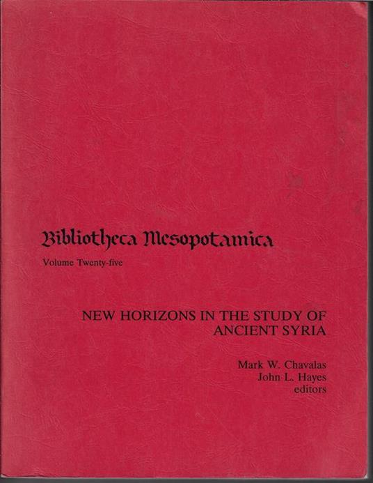 New horizons in the study of ancient Syria - copertina