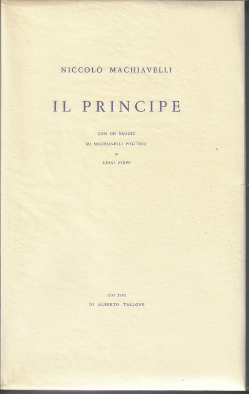 Il principe - Niccolò Machiavelli - copertina