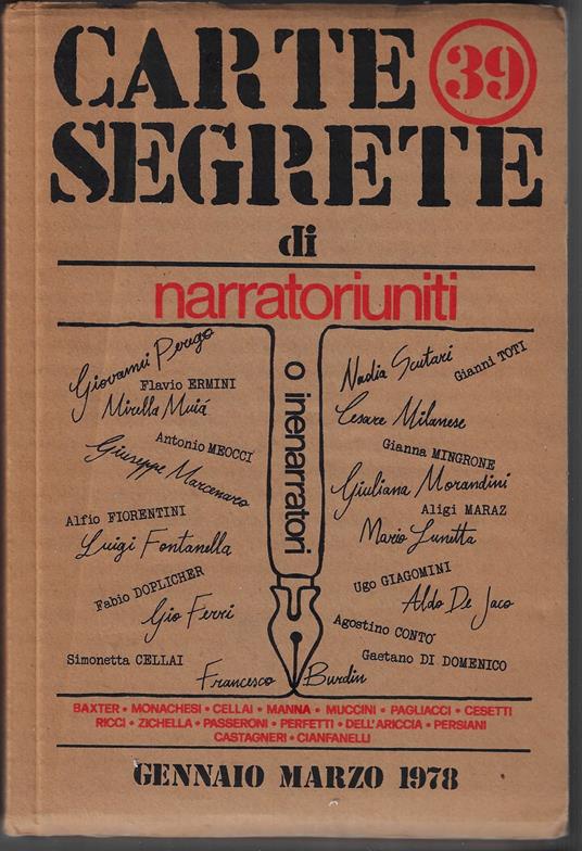 Carte segrete n. 39 - gennaio marzo 1978 - copertina