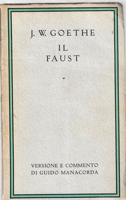 Il Faust - Johann Wolfgang Goethe - copertina
