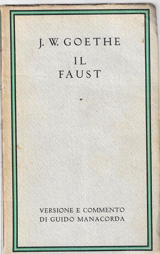 Il Faust - Johann Wolfgang Goethe - copertina