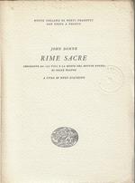 Rime sacre . Precedute da La *vita e la morte del dottor Donne