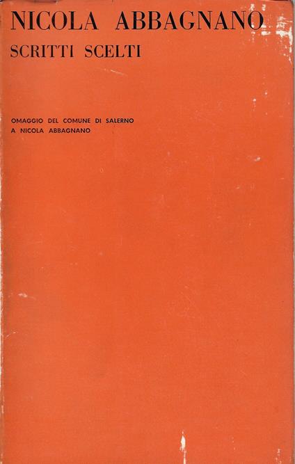 Scritti scelti - Nicola Abbagnano - copertina