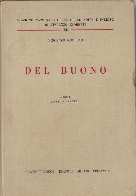 Del buono - Vincenzo Gioberti - copertina