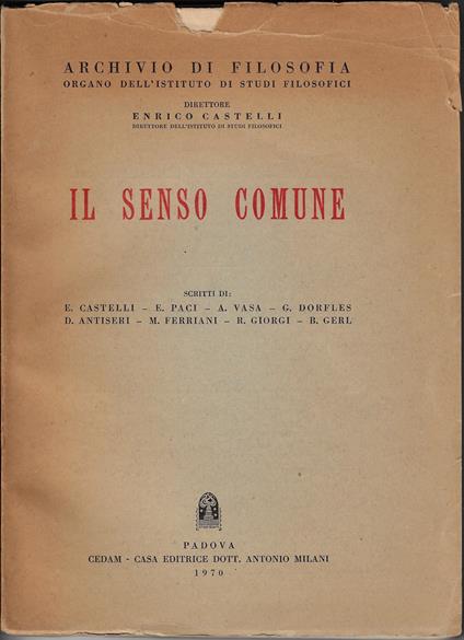 Il senso comune - copertina