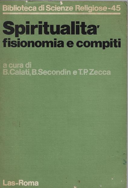 Spiritualità : fisionomia e compiti - copertina