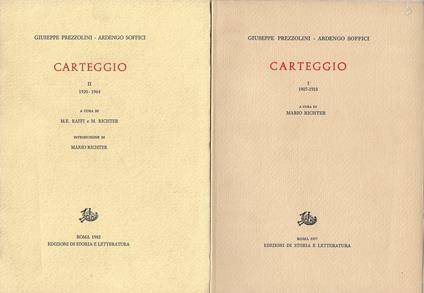 Carteggio 2 voll - copertina