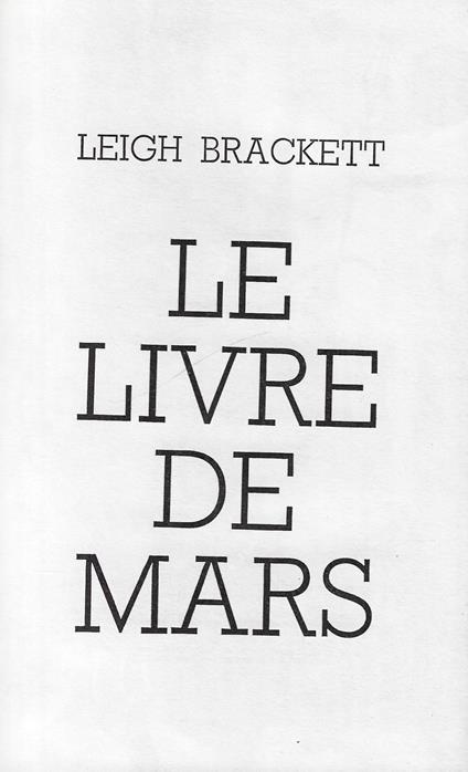 Le livre de mars - Leigh Brackett - copertina