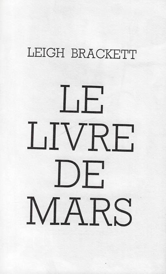 Le livre de mars - Leigh Brackett - copertina