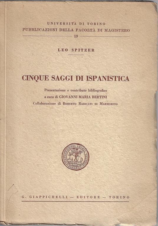 Cinque saggi di ispanistica - Leo Spitzer - copertina