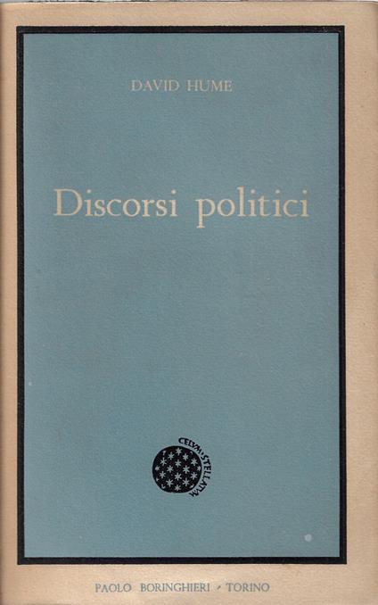 Discorsi politici - David Hume - copertina