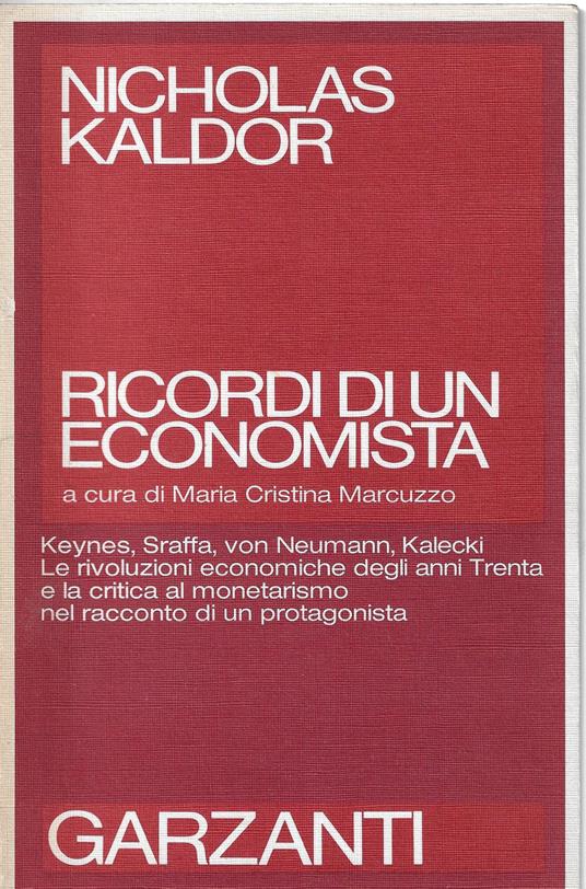 Ricordi di un economista - Nicholas Kaldor - copertina
