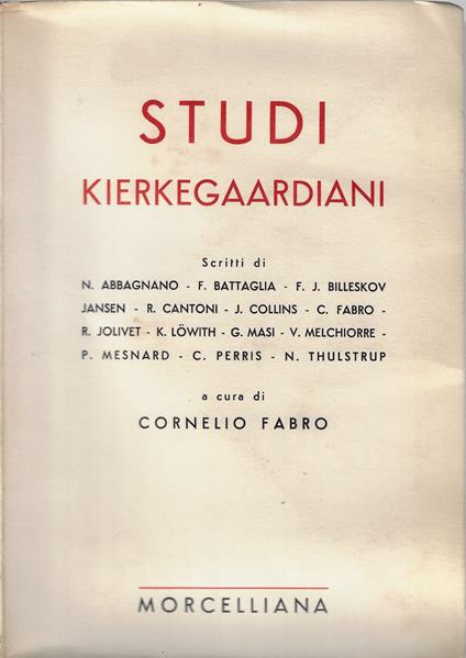 Studi kierkegaardiani - copertina