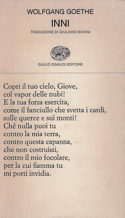 Inni - Johann Wolfgang Goethe - copertina