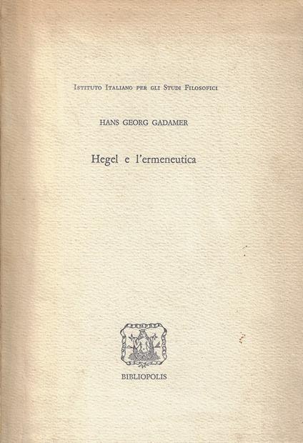 Hegel e l'ermeneutica - copertina